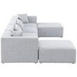 Meridian Furniture Cube Grey Durable Linen Modular Sectional