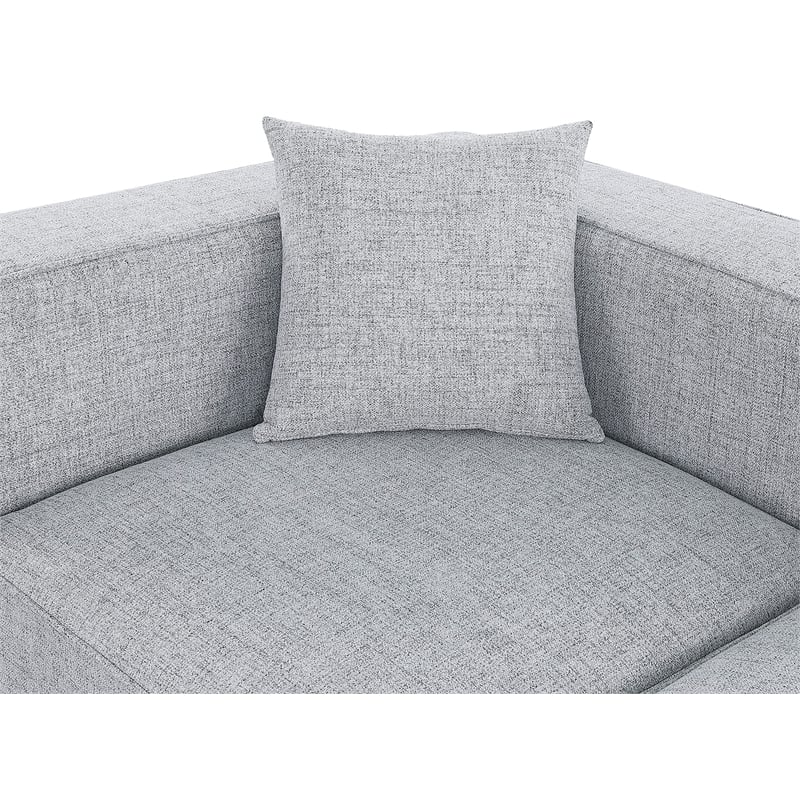 Meridian Furniture Cube Grey Durable Linen Modular Sectional