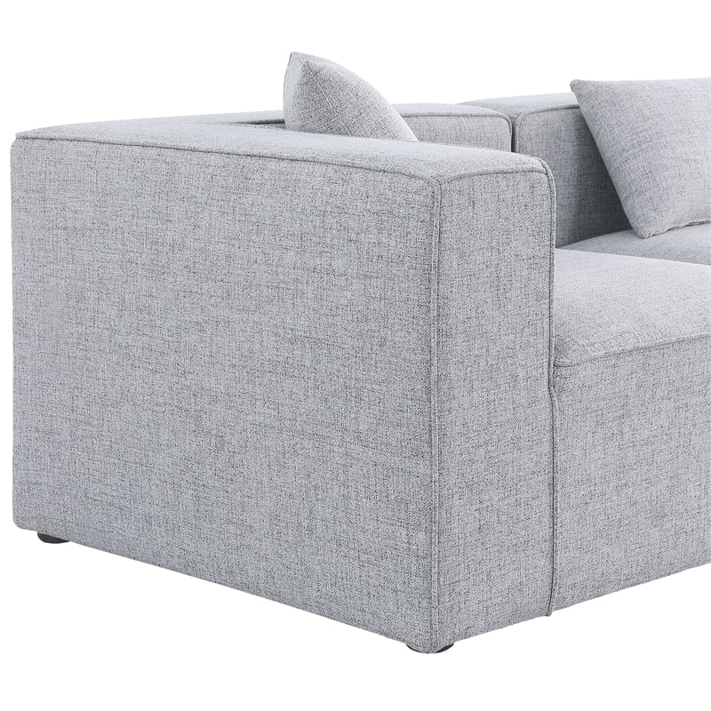 Meridian Furniture Cube Grey Durable Linen Modular Sectional