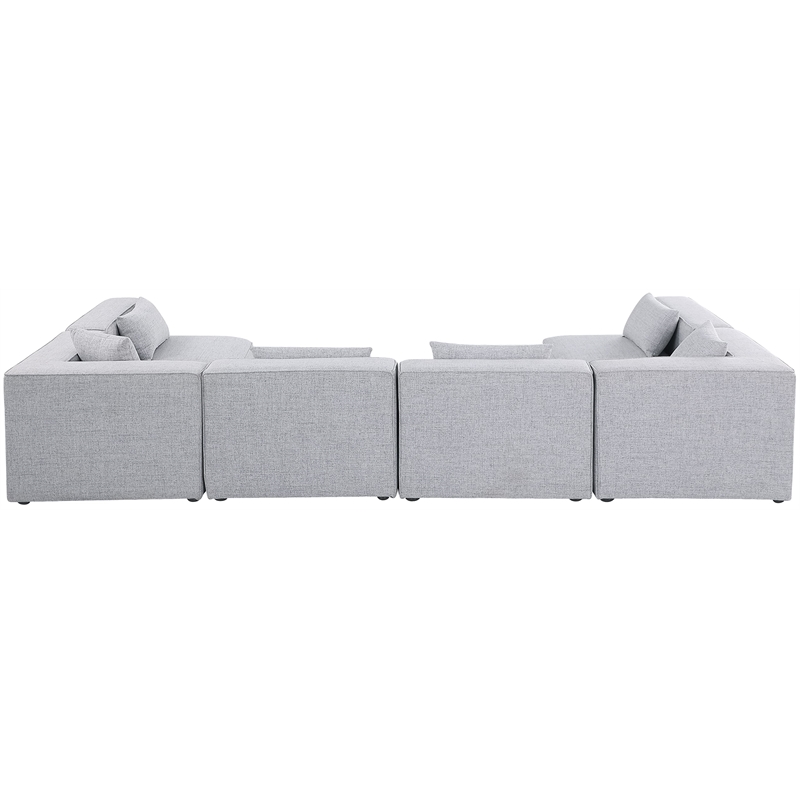 Meridian Furniture Cube Grey Durable Linen Modular Sectional