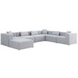 Meridian Furniture Cube Grey Durable Linen Modular Sectional
