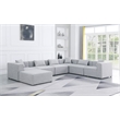 Meridian Furniture Cube Grey Durable Linen Modular Sectional