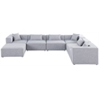Meridian Furniture Cube Grey Durable Linen Modular Sectional
