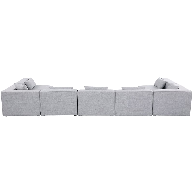 Meridian Furniture Cube Grey Durable Linen Modular Sectional