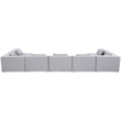 Meridian Furniture Cube Grey Durable Linen Modular Sectional