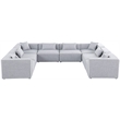 Meridian Furniture Cube Grey Durable Linen Modular Sectional