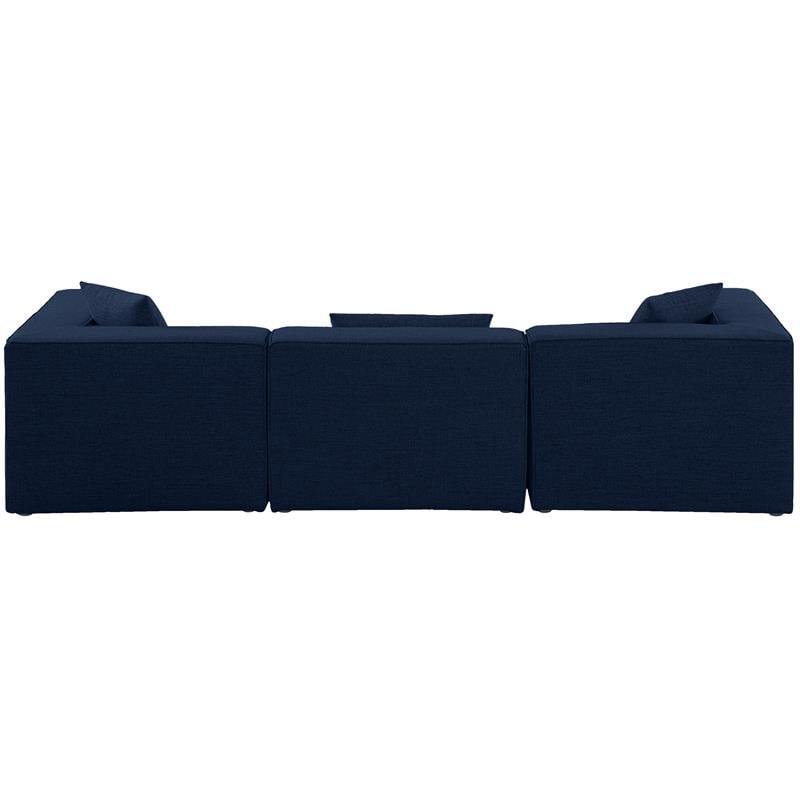 Meridian Furniture Cube Navy Durable Linen Modular Sofa