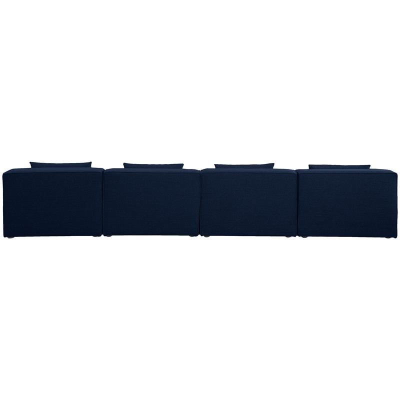 Meridian Furniture Cube Navy Durable Linen Modular Sofa
