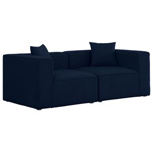 Meridian Furniture Cube Navy Durable Linen Modular Sofa