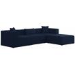 Meridian Furniture Cube Navy Durable Linen Modular Sectional