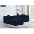 Meridian Furniture Cube Navy Durable Linen Modular Sectional