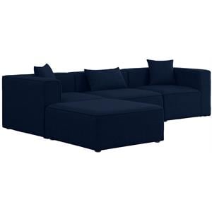 Meridian Furniture Cube Navy Durable Linen Modular Sectional