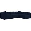 Meridian Furniture Cube Navy Durable Linen Modular Sectional