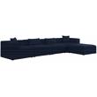 Meridian Furniture Cube Navy Durable Linen Modular Sectional