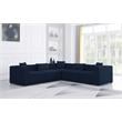 Meridian Furniture Cube Navy Durable Linen Modular Sectional