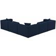 Meridian Furniture Cube Navy Durable Linen Modular Sectional