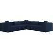 Meridian Furniture Cube Navy Durable Linen Modular Sectional