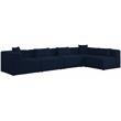 Meridian Furniture Cube Navy Durable Linen Modular Sectional