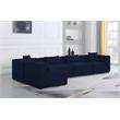 Meridian Furniture Cube Navy Durable Linen Modular Sectional