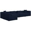 Meridian Furniture Cube Navy Durable Linen Modular Sectional