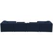 Meridian Furniture Cube Navy Durable Linen Modular Sectional