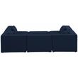 Meridian Furniture Cube Navy Durable Linen Modular Sectional
