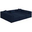 Meridian Furniture Cube Navy Durable Linen Modular Sectional