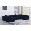 Meridian Furniture Cube Navy Durable Linen Modular Sectional