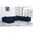 Meridian Furniture Cube Navy Durable Linen Modular Sectional