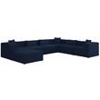 Meridian Furniture Cube Navy Durable Linen Modular Sectional