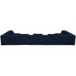 Meridian Furniture Cube Navy Durable Linen Modular Sectional