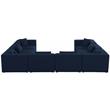 Meridian Furniture Cube Navy Durable Linen Modular Sectional