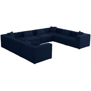 Meridian Furniture Cube Navy Durable Linen Modular Sectional