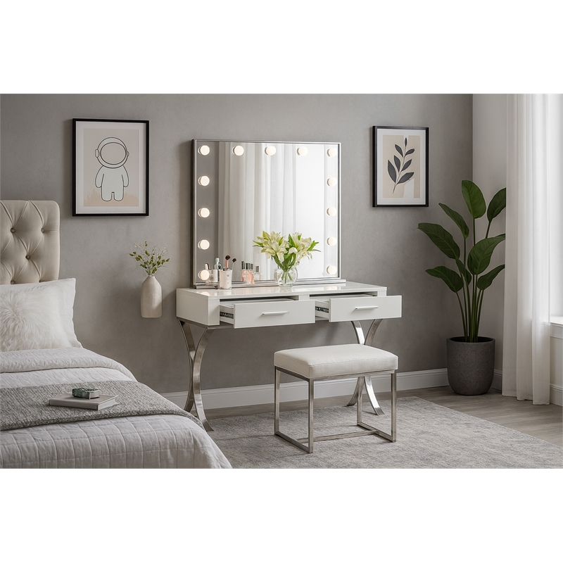 Meridian Furniture Hollywood Chrome Mirror