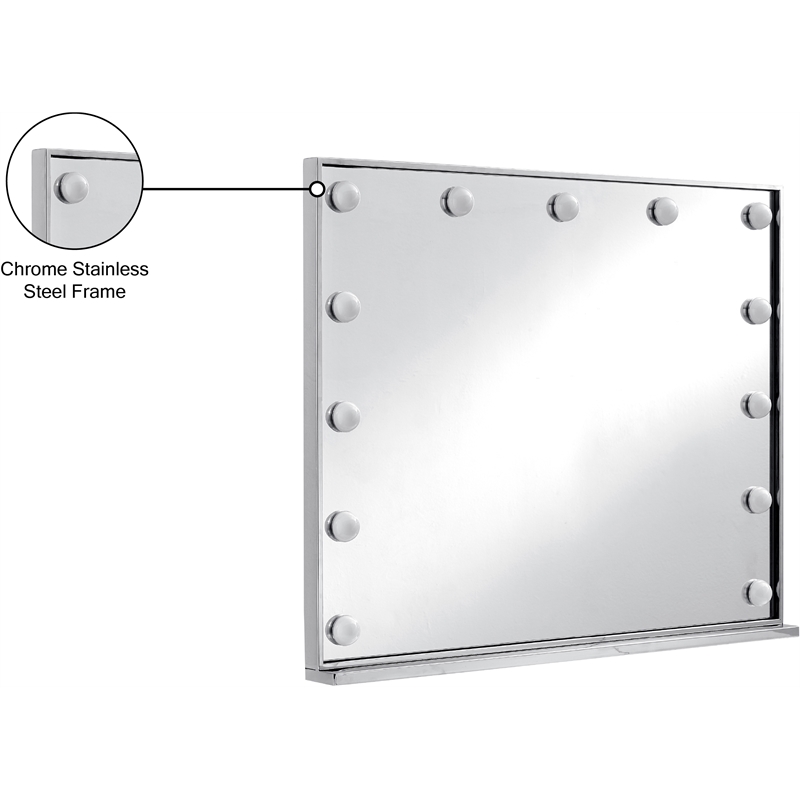 Meridian Furniture Hollywood Chrome Mirror