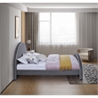 Meridian Furniture Brody Grey Velvet Full Bed