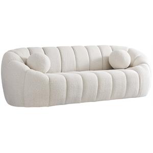 meridian furniture elijah cream boucle fabric sofa