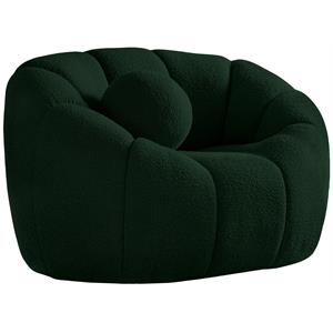 elijah green boucle fabric chair
