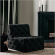 Meridian Furniture Tuft Black Velvet Armless Chair