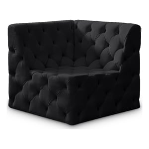 Meridian Furniture Tuft Black Velvet Corner Chair