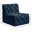 Meridian Furniture Tuft Navy Velvet Armless Chair