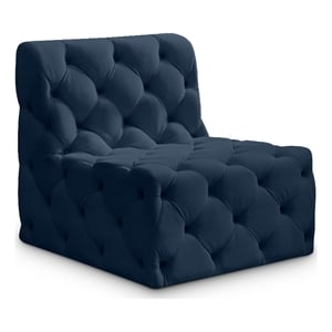 Meridian Furniture Tuft Navy Velvet Armless Chair