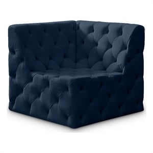 Meridian Furniture Tuft Navy Velvet Corner Chair