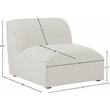 Meridian Furniture Miramar Cream Durable Linen Textured Armless