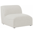 Meridian Furniture Miramar Cream Durable Linen Textured Armless