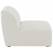 Meridian Furniture Miramar Cream Durable Linen Textured Armless