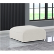 Meridian Furniture Miramar Cream Durable Linen Textured Ottoman