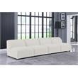 Meridian Furniture Miramar Cream Durable Linen Textured Modular Sofa