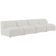 Meridian Furniture Miramar Cream Durable Linen Textured Modular Sofa