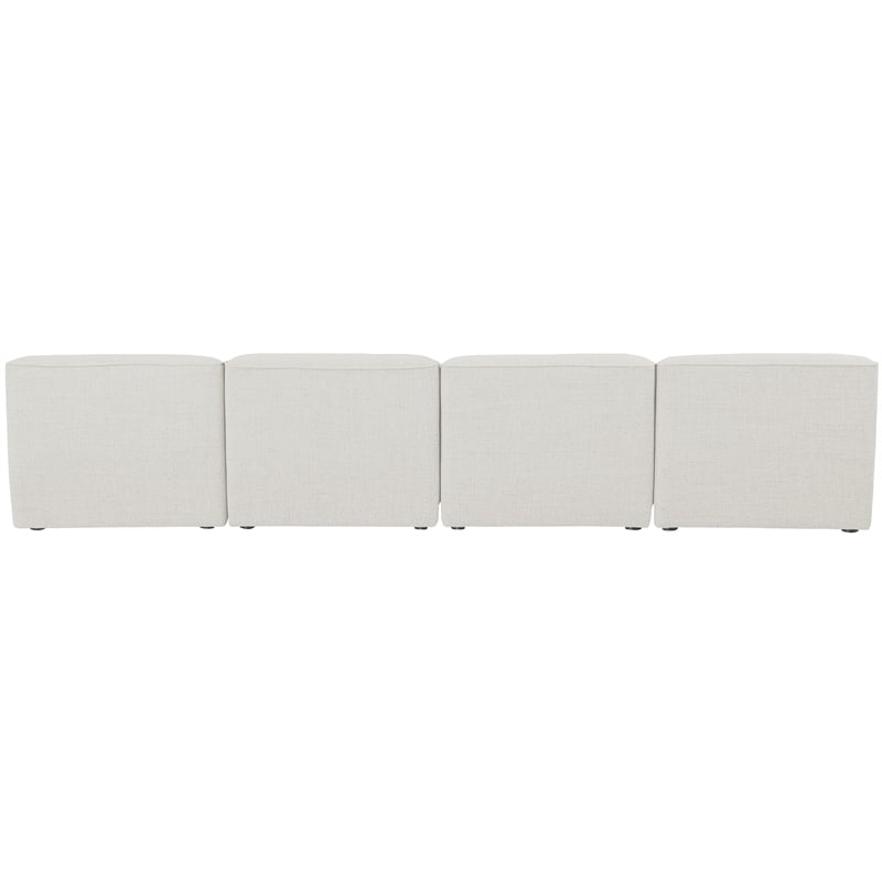 Meridian Furniture Miramar Cream Durable Linen Textured Modular Sofa